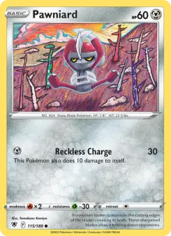 Pokémon-Karte Pawniard 115/189