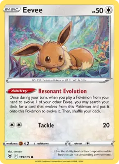 Pokémon-Karte Eevee 119/189