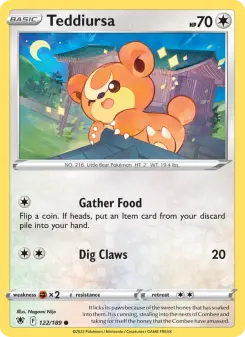 Pokémon-Karte Teddiursa 122/189