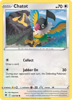 Pokémon-Karte Chatot 129/189
