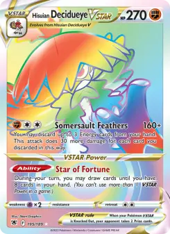 Pokémon-Karte Hisuian Decidueye VSTAR 195/189