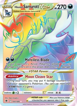 Pokémon-Karte Hisuian Samurott VSTAR 197/189