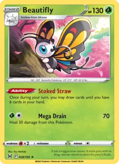 Pokémon-Karte Beautifly 008/196