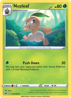 Pokémon-Karte Nuzleaf 012/196