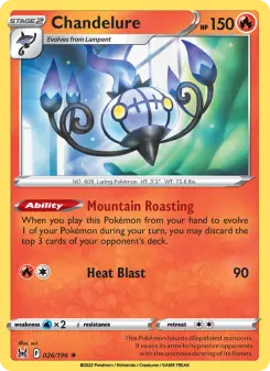 Pokémon-Karte Chandelure 026/196