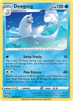 Pokémon-Karte Dewgong 034/196
