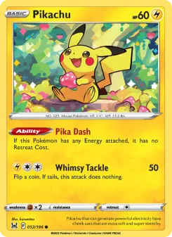 Pokémon-Karte Pikachu 052/196