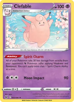 Pokémon-Karte Clefable 063/196