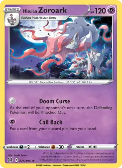 Pokémon-Karte Hisuian Zoroark 076/196