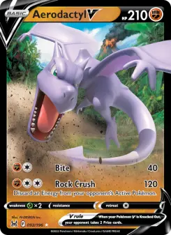 Pokémon-Karte Aerodactyl V 092/196