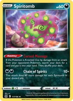 Pokémon-Karte Spiritomb 117/196