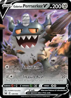 Pokémon-Karte Galarian Perrserker V 129/196