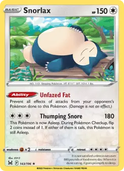 Pokémon-Karte Snorlax 143/196
