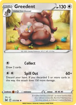 Pokémon-Karte Greedent 151/196