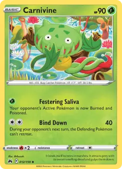Pokémon-Karte Carnivine 012/159