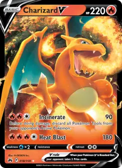 Pokémon-Karte Charizard V 018/159