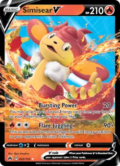 Pokémon-Karte Simisear V 022/159