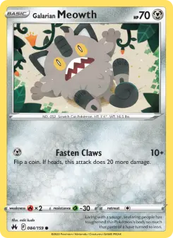 Pokémon-Karte Galarian Meowth 084/159