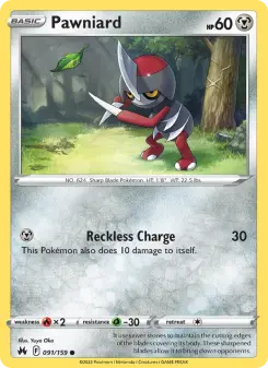Pokémon-Karte Pawniard 091/159