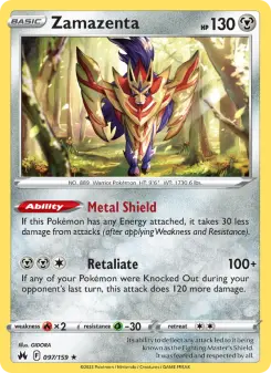 Pokémon-Karte Zamazenta 097/159