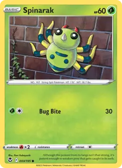 Pokémon-Karte Spinarak 003/195