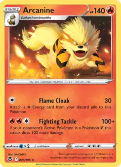 Pokémon-Karte Arcanine 020/195
