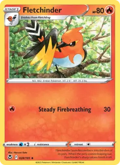 Pokémon-Karte Fletchinder 028/195