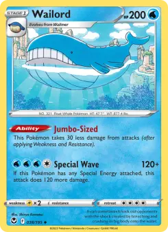 Pokémon-Karte Wailord 038/195