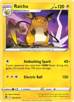 Pokémon-Karte Raichu 050/195