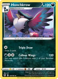 Pokémon-Karte Honchkrow 107/195