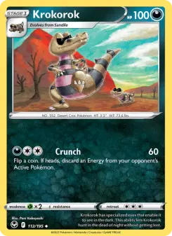 Pokémon-Karte Krokorok 112/195