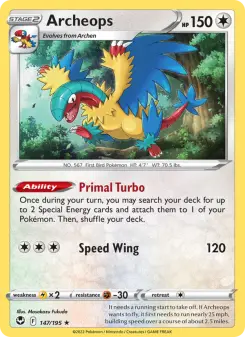 Pokémon-Karte Archeops 147/195
