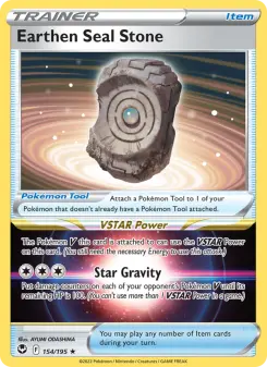 Pokémon-Karte Earthen Seal Stone 154/195