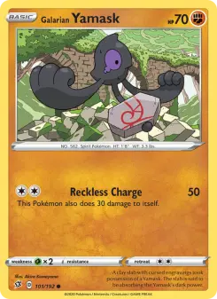 Pokémon-Karte Galarian Yamask 101/192