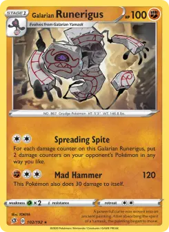 Pokémon-Karte Galarian Runerigus 102/192