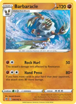 Pokémon-Karte Barbaracle 104/192