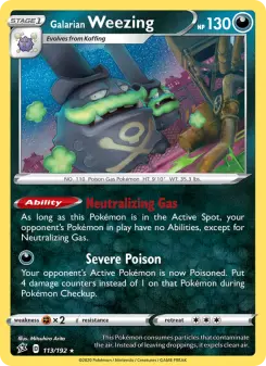 Pokémon-Karte Galarian Weezing 113/192