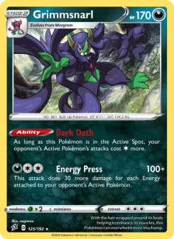 Pokémon-Karte Grimmsnarl 125/192