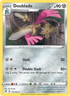 Pokémon-Karte Doublade 134/192