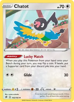 Pokémon-Karte Chatot 142/192