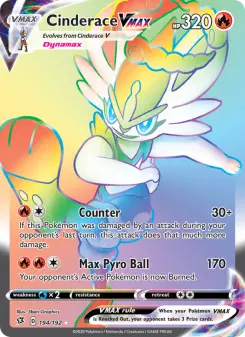 Pokémon-Karte Cinderace VMAX 194/192