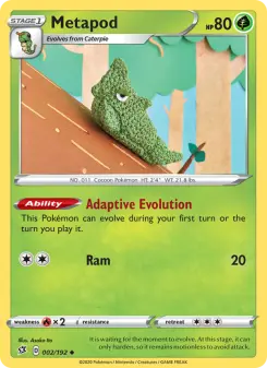 Pokémon-Karte Metapod 002/192