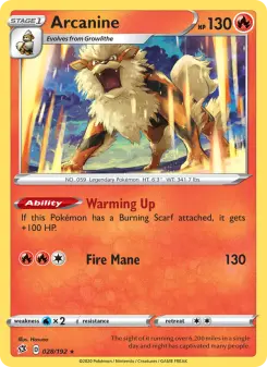 Pokémon-Karte Arcanine 028/192