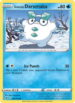Pokémon-Karte Galarian Darumaka 047/192