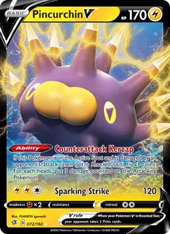 Pokémon-Karte Pincurchin V 072/192