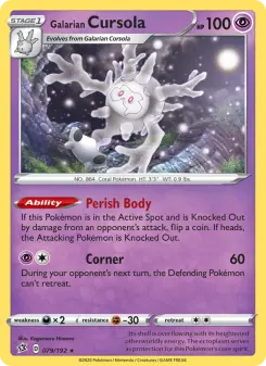 Pokémon-Karte Galarian Cursola 079/192