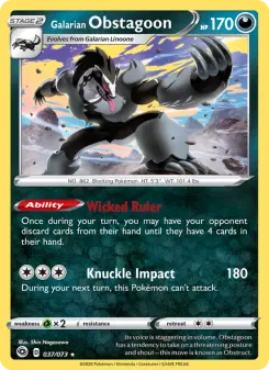 Pokémon-Karte Galarian Obstagoon 037/073