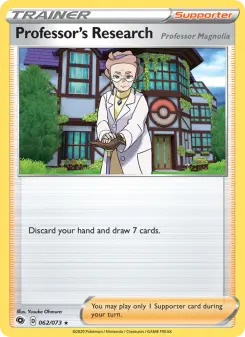 Pokémon-Karte Professor's Research (Professor Magnolia) 062/073