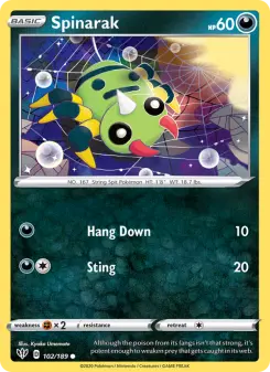 Pokémon-Karte Spinarak 102/189