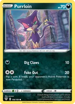 Pokémon-Karte Purrloin 106/189